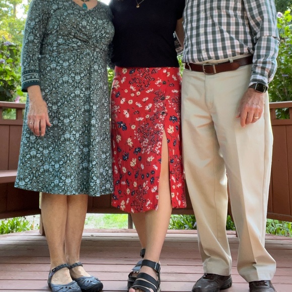 H&M Orange floral midi skirt - Picture 2 of 2
